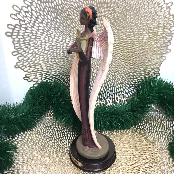 Meerchi African American Angel Playing Harp VTG - Picture 2 of 14